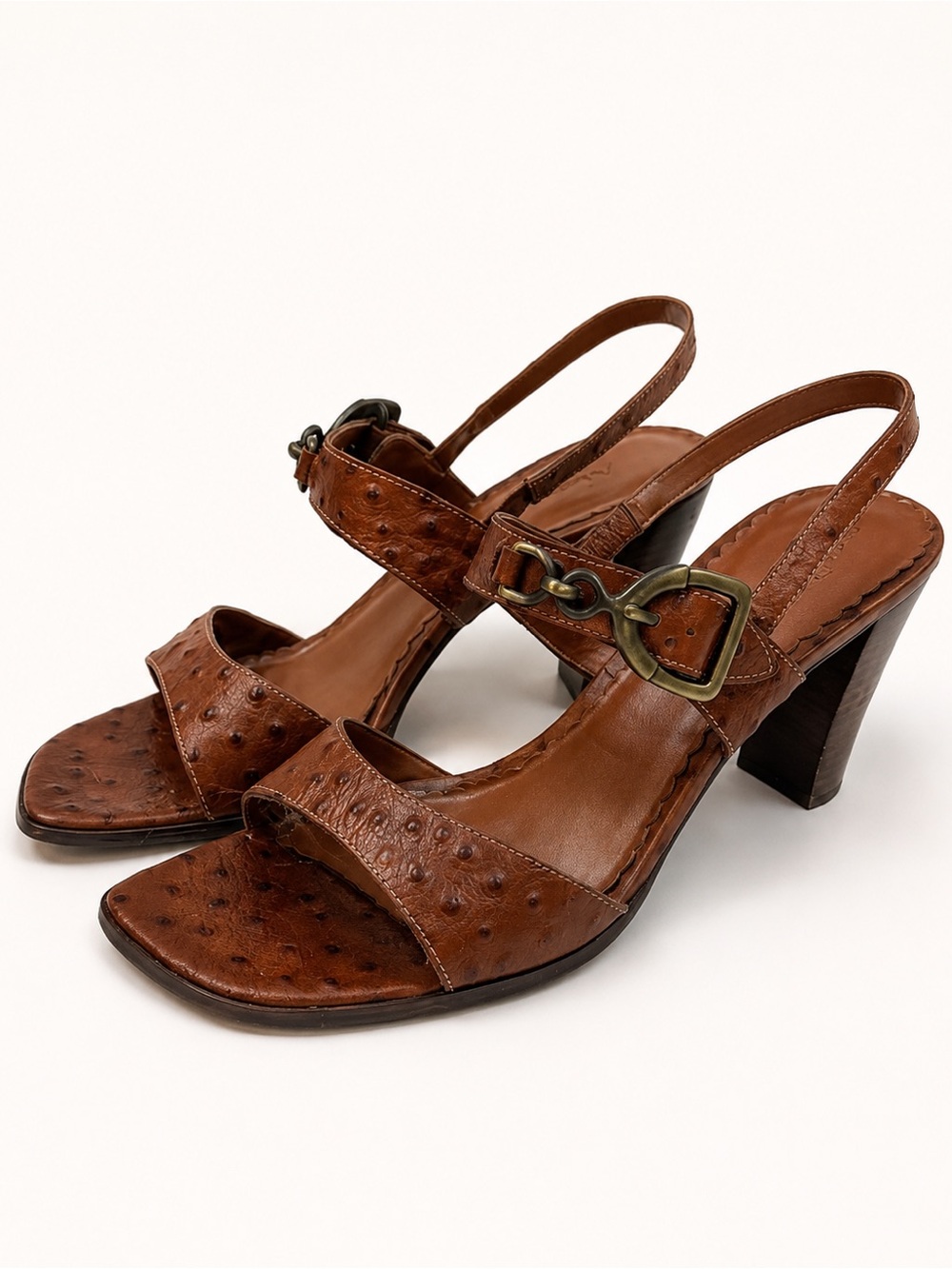 Women’s AK Anne Klein High Heels 3” heel
Brown ostrich leather 8 1/2B
